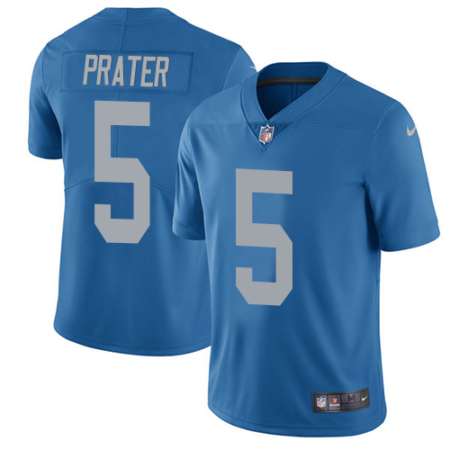 Detroit Lions #5 Matt Prater Blue Throwback Men's Stitched Vapor Untouchable Limited Jersey Men's cheap jerseys for sale - CheapJerseys.Shop