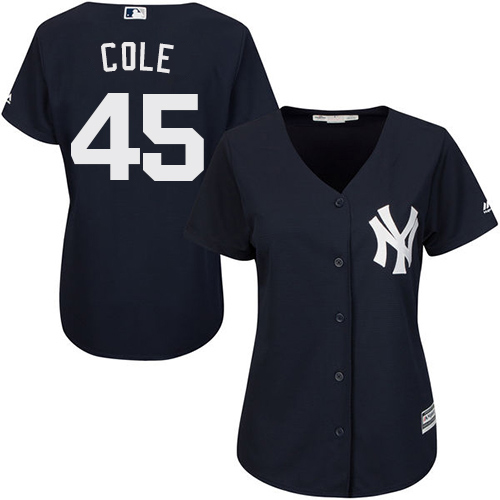 New York Yankees #45 Gerrit Cole Navy Blue Alternate Women's Stitched Jersey Womens cheap jerseys for sale - CheapJerseys.Shop