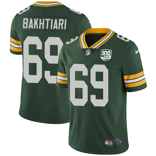 Green Bay Packers #69 David Bakhtiari Green Team Color Men's 100th Season Stitched Vapor Untouchable Limited Jersey Men's cheap jerseys for sale - CheapJerseys.Shop