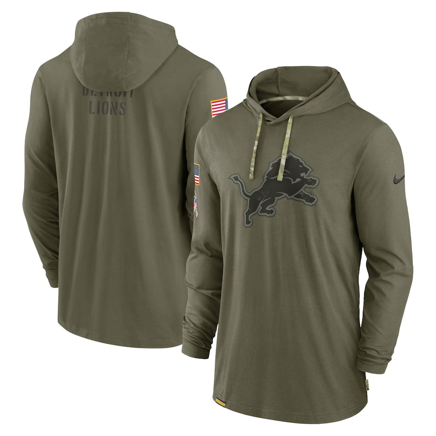 Detroit Lions 2022 Salute To Service Tonal Pullover Hoodie - Olive cheap jerseys for sale - CheapJerseys.Shop