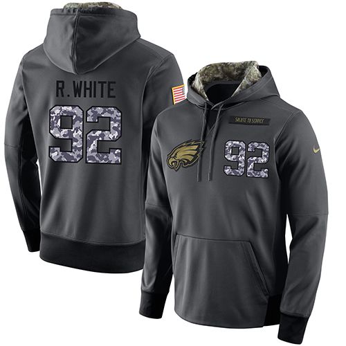 Men's Philadelphia Eagles #92 Reggie White Stitched Black Anthracite Salute To Service Player Performance Hoodie cheap jerseys for sale - CheapJerseys.Shop