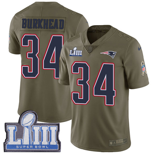 New England Patriots #34 Rex Burkhead Olive Super Bowl LIII Bound Men's Stitched Limited 2017 Salute To Service Jersey Men's cheap jerseys for sale - CheapJerseys.Shop
