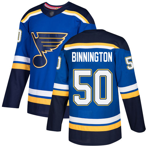 St. Louis Blues #50 Jordan Binnington Blue Home Authentic Stitched Jersey Men's cheap jerseys for sale - CheapJerseys.Shop