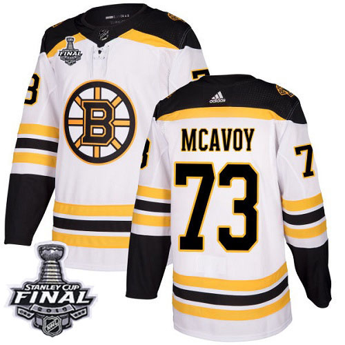 Boston Bruins #73 Charlie McAvoy White Road Authentic 2019 Stanley Cup Final Stitched Jersey Men's cheap jerseys for sale - CheapJerseys.Shop