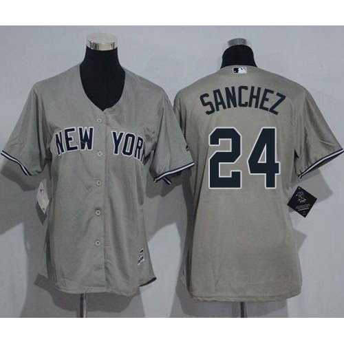 New York Yankees #24 Gary Sanchez Grey Women's Road Stitched Jersey Womens cheap jerseys for sale - CheapJerseys.Shop