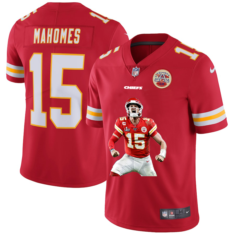Kansas City Chiefs #15 Patrick Mahomes Men's Player Signature Moves Vapor Limited Jersey Red cheap jerseys for sale - CheapJerseys.Shop