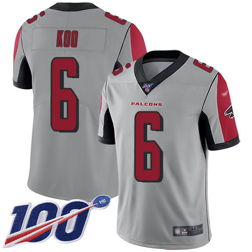 Falcons #6 Younghoe Koo Silver Men's Stitched Limited Inverted Legend 100th Season Jersey cheap jerseys for sale - CheapJerseys.Shop
