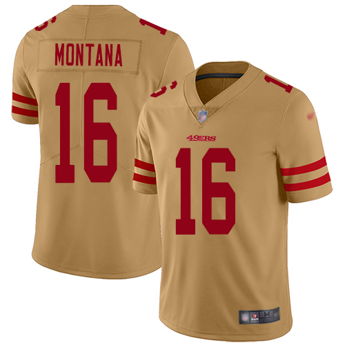 49ers #16 Joe Montana Gold Men's Stitched Limited Inverted Legend Jersey cheap jerseys for sale - CheapJerseys.Shop