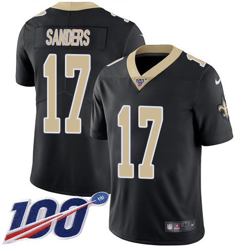 New Orleans Saints #17 Emmanuel Sanders Black Team Color Men's Stitched 100th Season Vapor Untouchable Limited Jersey Men's cheap jerseys for sale - CheapJerseys.Shop