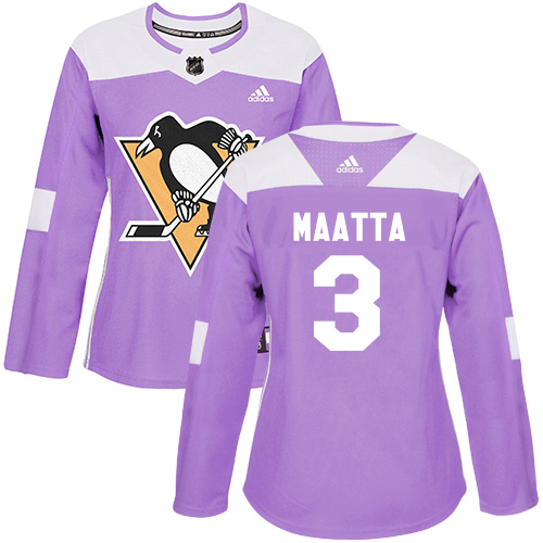 Pittsburgh Penguins #3 Olli Maatta Purple Authentic Fights Cancer Women's Stitched Jersey Womens cheap jerseys for sale - CheapJerseys.Shop