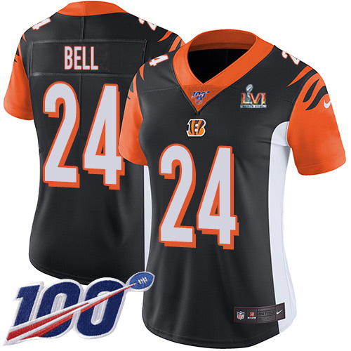 Cincinnati Bengals #24 Vonn Bell Black Team Color Super Bowl LVI Patch Women's Stitched 100th Season Vapor Untouchable Limited Jersey Womens cheap jerseys for sale - CheapJerseys.Shop