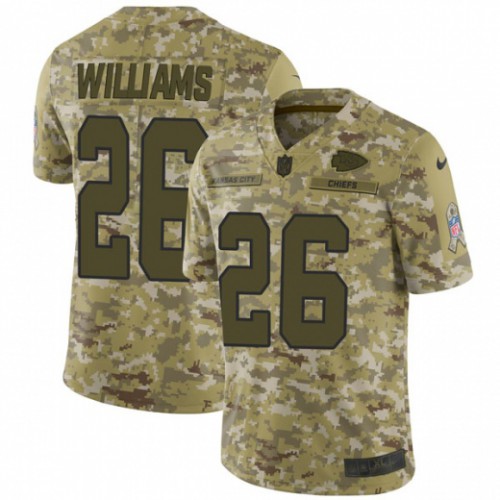 Kansas City Chiefs #26 Damien Williams Camo Men's Stitched Limited 2018 Salute To Service Jersey Men's cheap jerseys for sale - CheapJerseys.Shop