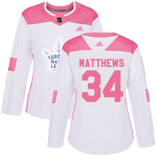 Maple Toronto Maple Leafs #34 Auston Matthews White/Pink Authentic Fashion Women's Stitched Jersey Womens cheap jerseys for sale - CheapJerseys.Shop