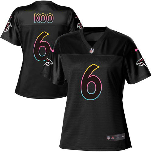 Falcons #6 Younghoe Koo Black Women's Fashion Game Jersey cheap jerseys for sale - CheapJerseys.Shop