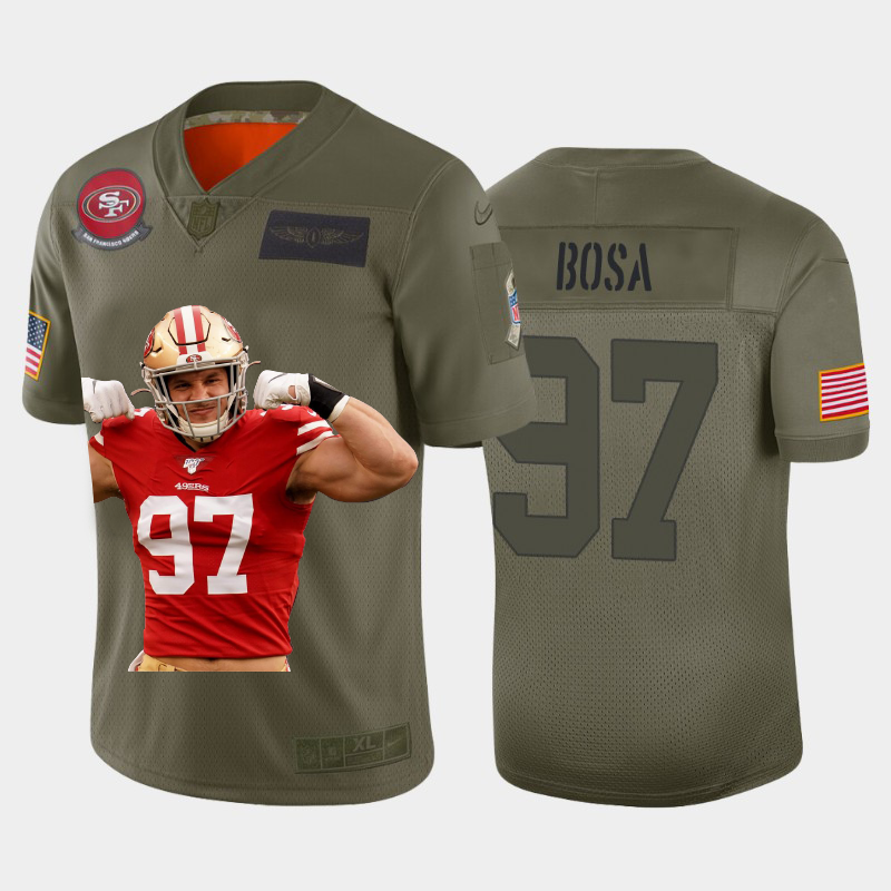 San Francisco 49ers #97 Nick Bosa Team Hero 2 Vapor Limited Jersey Camo cheap jerseys for sale - CheapJerseys.Shop