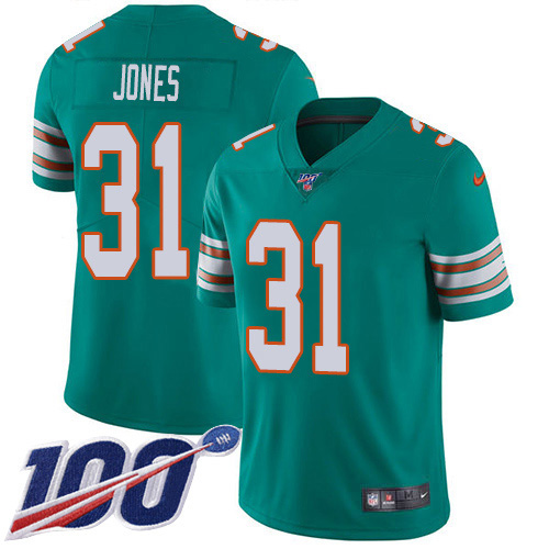 Miami Dolphins #31 Byron Jones Aqua Green Alternate Men's Stitched 100th Season Vapor Untouchable Limited Jersey Men's cheap jerseys for sale - CheapJerseys.Shop