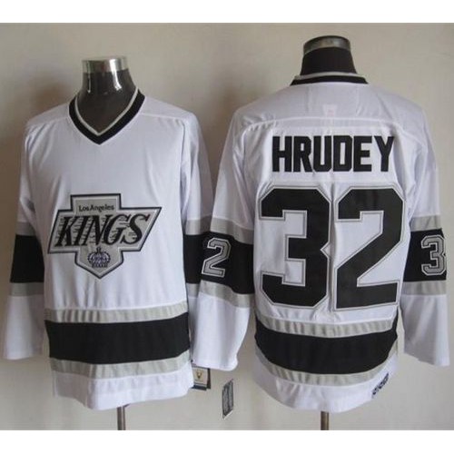 Los Angeles Kings #32 Kelly Hrudey White CCM Throwback Stitched Jersey Men's cheap jerseys for sale - CheapJerseys.Shop