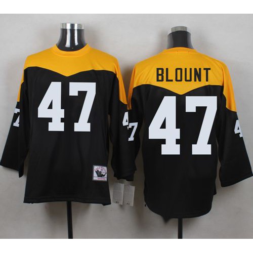 Mitchell And Ness 1967 Pittsburgh Steelers #47 Mel Blount Black/Yelllow Throwback Men's Stitched Jersey Men's cheap jerseys for sale - CheapJerseys.Shop