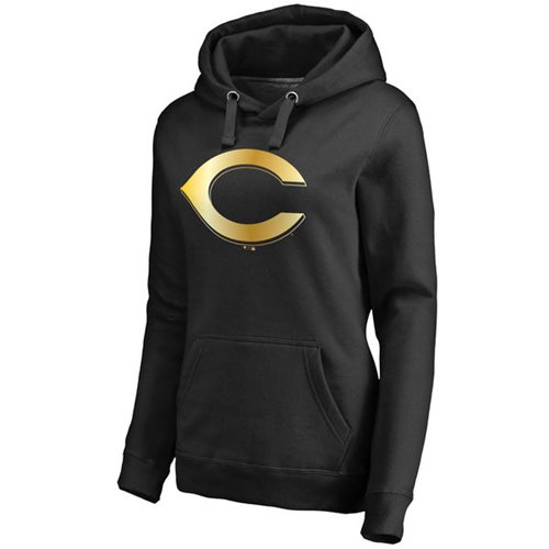 Women's Cincinnati Reds Gold Collection Pullover Hoodie Black cheap jerseys for sale - CheapJerseys.Shop