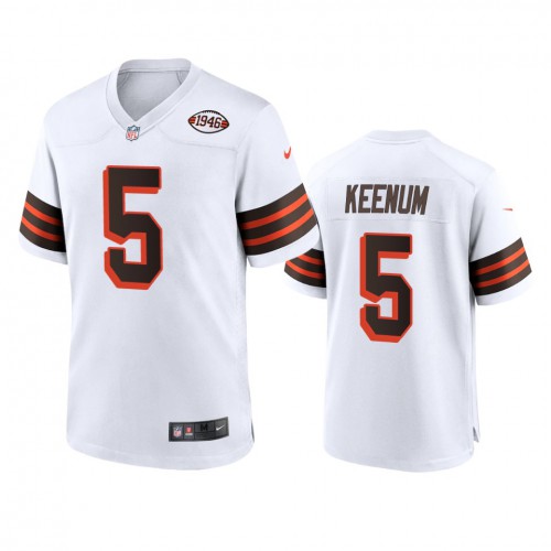 Men's Cleveland Browns #5 Case Keenum 1946 Collection Alternate Game Limited Jersey - White Men's cheap jerseys for sale - CheapJerseys.Shop