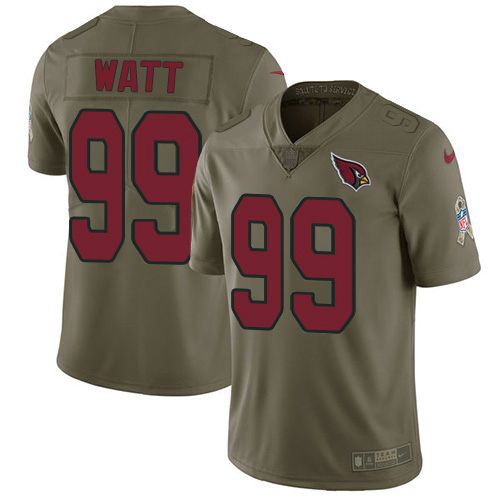 Cardinals #99 J.J. Watt Olive Youth Stitched Limited 2017 Salute To Service Jersey cheap jerseys for sale - CheapJerseys.Shop