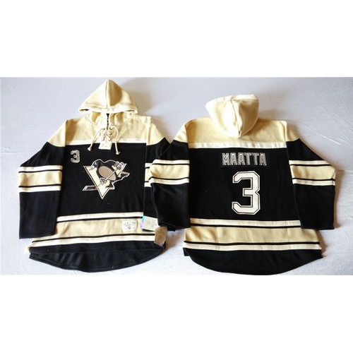 Pittsburgh Penguins #3 Olli Maatta Black Sawyer Hooded Sweatshirt Stitched Jersey Men's cheap jerseys for sale - CheapJerseys.Shop