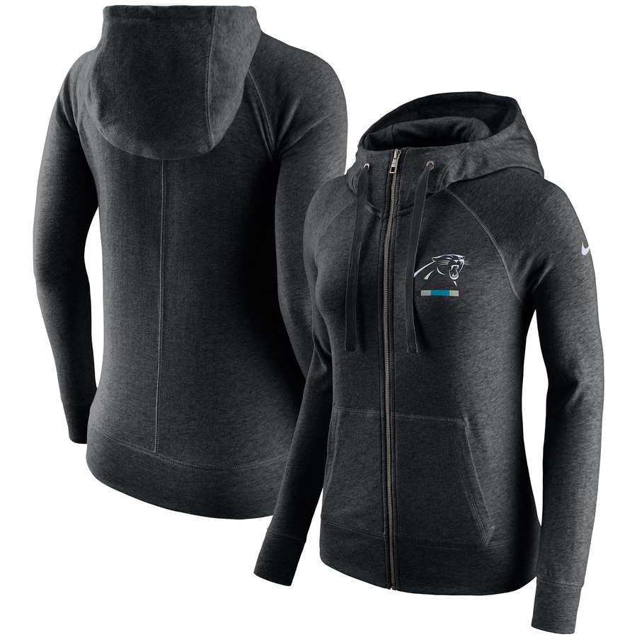 Carolina Panthers Women's Gym Vintage Full-Zip Hoodie Black cheap jerseys for sale - CheapJerseys.Shop