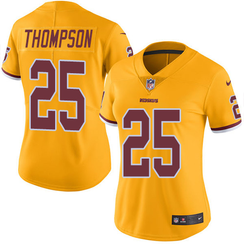 Washington Commanders #25 Chris Thompson Gold Women's Stitched Limited Rush Jersey Womens cheap jerseys for sale - CheapJerseys.Shop