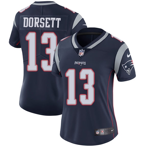 New England Patriots #13 Phillip Dorsett Navy Blue Team Color Women's Stitched Vapor Untouchable Limited Jersey Womens cheap jerseys for sale - CheapJerseys.Shop