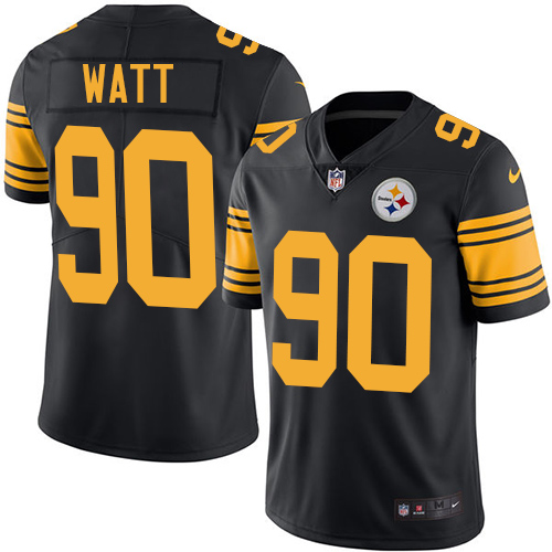 Steelers #90 T. J. Watt Black Youth Stitched Limited Rush Jersey cheap jerseys for sale - CheapJerseys.Shop