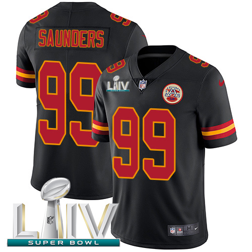 Kansas City Chiefs #99 Khalen Saunders Black Super Bowl LIV 2020 Men's Stitched Limited Rush Jersey Men's cheap jerseys for sale - CheapJerseys.Shop