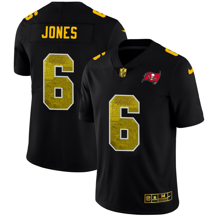 Tampa Bay Buccaneers #6 Julio Jones Men's Black Golden Sequin Vapor Limited Jersey cheap jerseys for sale - CheapJerseys.Shop