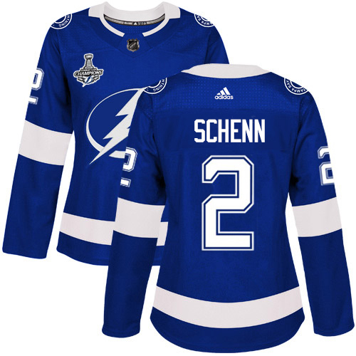 Tampa Bay Lightning #2 Luke Schenn Blue Home Authentic Women's 2020 Stanley Cup Champions Stitched Jersey Womens cheap jerseys for sale - CheapJerseys.Shop