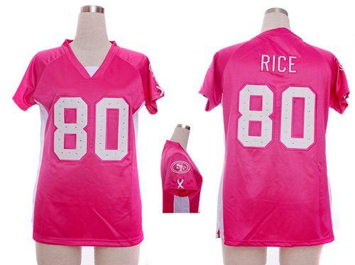 49ers #80 Jerry Rice Pink Draft Him Name & Number Top Women's Stitched Elite Jersey cheap jerseys for sale - CheapJerseys.Shop