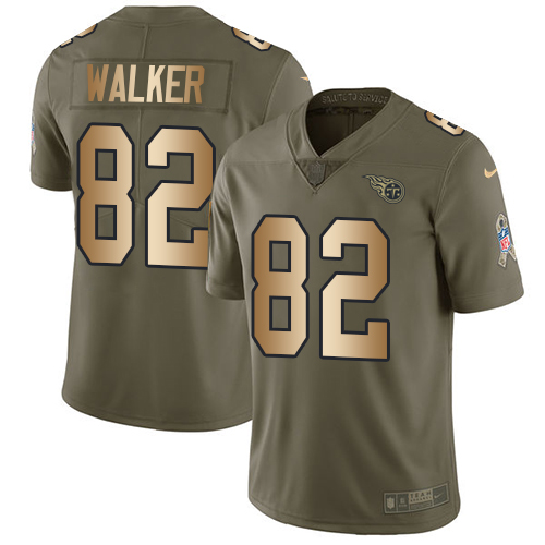 Tennessee Titans #82 Delanie Walker Olive/Gold Youth Stitched Limited 2017 Salute to Service Jersey Youth cheap jerseys for sale - CheapJerseys.Shop