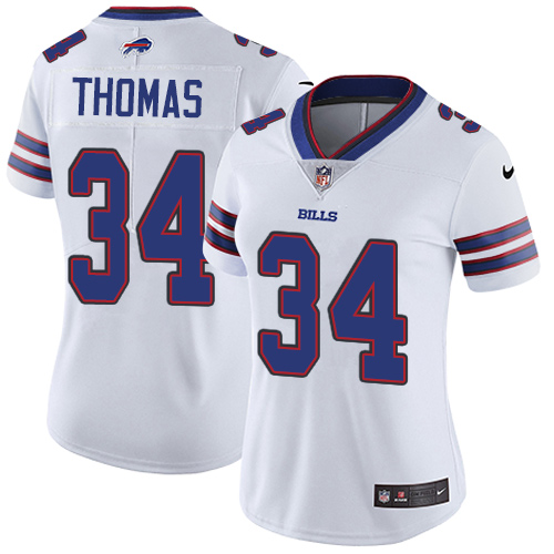 Buffalo Bills #34 Thurman Thomas White Women's Stitched Vapor Untouchable Limited Jersey Womens cheap jerseys for sale - CheapJerseys.Shop