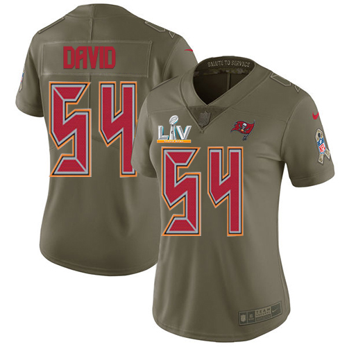 Buccaneers #54 Lavonte David Olive Women's Super Bowl LV Bound Stitched Limited 2017 Salute To Service Jersey cheap jerseys for sale - CheapJerseys.Shop