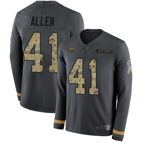 Jaguars #41 Josh Allen Anthracite Salute To Service Men's Stitched Limited Therma Long Sleeve Jersey cheap jerseys for sale - CheapJerseys.Shop