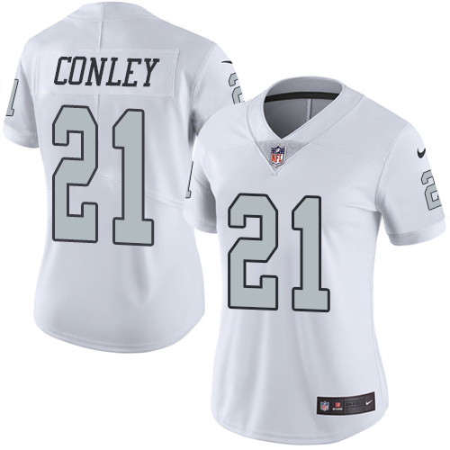 Las Vegas Raiders #21 Gareon Conley White Women's Stitched Limited Rush Jersey Womens cheap jerseys for sale - CheapJerseys.Shop