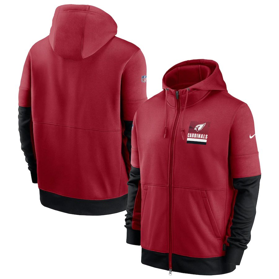 Arizona Cardinals Sideline Impact Lockup Performance Full-Zip Hoodie Cardinal cheap jerseys for sale - CheapJerseys.Shop