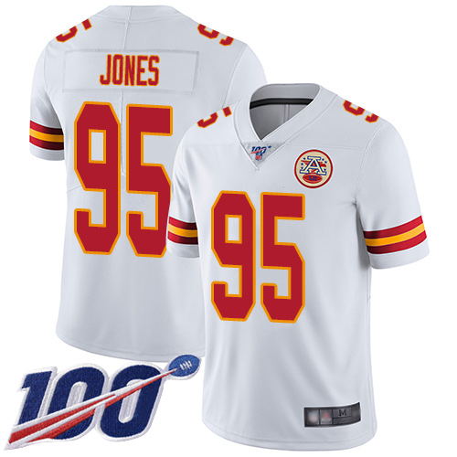 Chiefs #95 Chris Jones White Men's Stitched 100th Season Vapor Limited Jersey cheap jerseys for sale - CheapJerseys.Shop