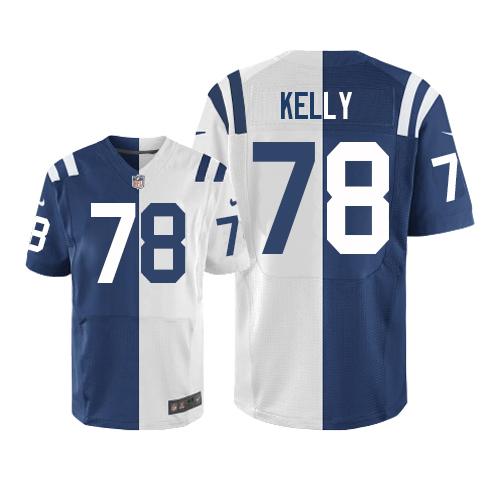 Indianapolis Colts #78 Ryan Kelly Royal Blue/White Men's Stitched Elite Split Jersey Men's cheap jerseys for sale - CheapJerseys.Shop