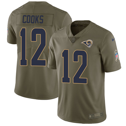 Los Angeles Rams #12 Brandin Cooks Olive Youth Stitched Limited 2017 Salute to Service Jersey Youth cheap jerseys for sale - CheapJerseys.Shop