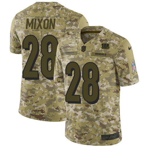 Bengals #28 Joe Mixon Camo Men's Stitched Limited 2018 Salute To Service Jersey cheap jerseys for sale - CheapJerseys.Shop