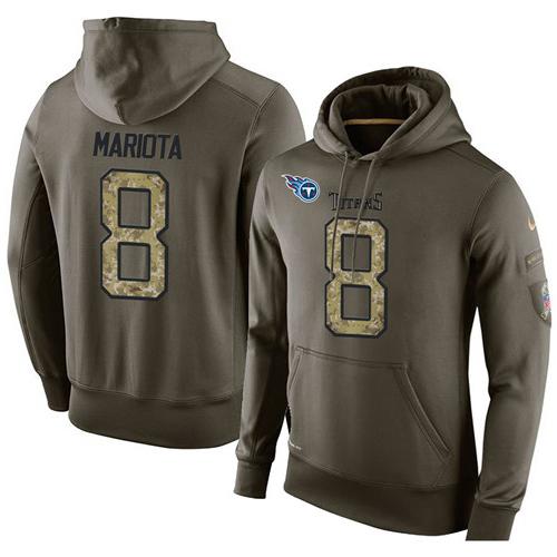 Men's Tennessee Titans #8 Marcus Mariota Stitched Green Olive Salute To Service KO Performance Hoodie cheap jerseys for sale - CheapJerseys.Shop