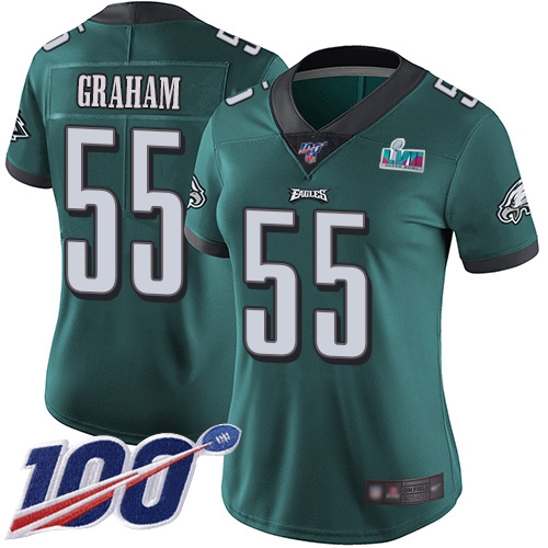 Eagles #55 Brandon Graham Green Team Color Super Bowl LVII Patch Women's Stitched 100th Season Vapor Limited Jersey cheap jerseys for sale - CheapJerseys.Shop