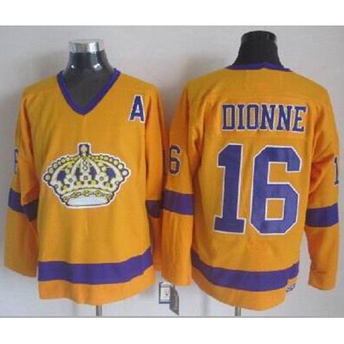 Los Angeles Kings #16 Marcel Dionne Yellow CCM Throwback Stitched Jersey Men's cheap jerseys for sale - CheapJerseys.Shop