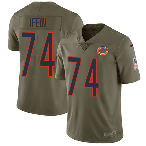 Chicago Bears #74 Germain Ifedi Olive Men's Stitched Limited 2017 Salute To Service Jersey Men's cheap jerseys for sale - CheapJerseys.Shop