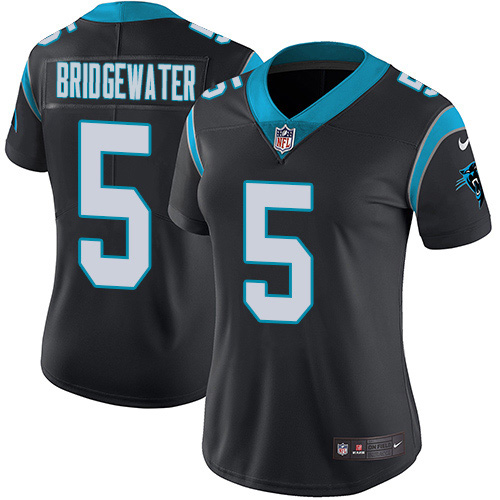 Carolina Panthers #5 Teddy Bridgewater Black Team Color Women's Stitched Vapor Untouchable Limited Jersey Womens cheap jerseys for sale - CheapJerseys.Shop