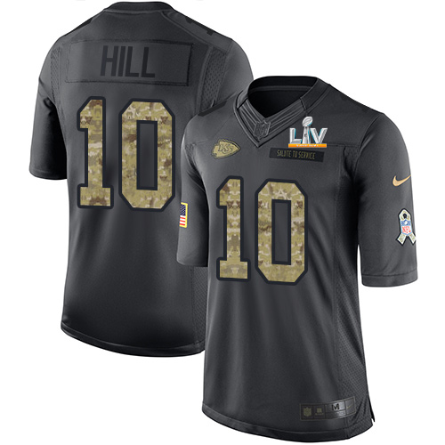 Kansas City Chiefs #10 Tyreek Hill Black Men's Super Bowl LV Bound Stitched Limited 2016 Salute to Service Jersey Men's cheap jerseys for sale - CheapJerseys.Shop